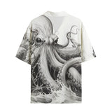 Hawaiian Shirt White Octopus Tentacles