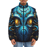 Down-Padded Puffer Jacket Science Fiction Robot Face