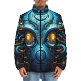 Down-Padded Puffer Jacket Science Fiction Robot Face