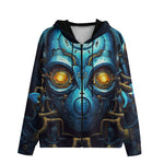 Men's Zip Up Hoodie Science Fiction Robot Face