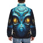 Down-Padded Puffer Jacket Science Fiction Robot Face