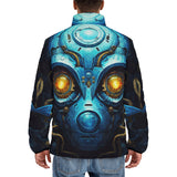 Down-Padded Puffer Jacket Science Fiction Robot Face