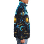 Down-Padded Puffer Jacket Science Fiction Robot Face