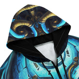 Men's Zip Up Hoodie Science Fiction Robot Face