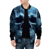 Bomber Jacket Fantasy Blue Smoke Skull