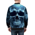 Bomber Jacket Fantasy Blue Smoke Skull