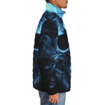 Down-Padded Puffer Jacket Fantasy Blue Smoke Skull