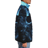 Down-Padded Puffer Jacket Fantasy Blue Smoke Skull