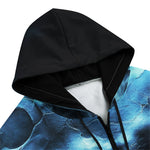 Men's Zip Up Hoodie Fantasy Blue Smoke Skull