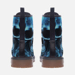 Leather Boots Fantasy Blue Smoke Skull