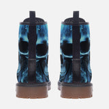 Leather Boots Fantasy Blue Smoke Skull