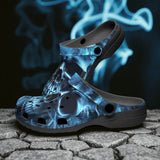 Classic Clogs Fantasy Blue Smoke Skull