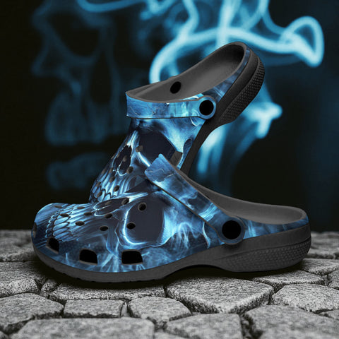 Classic Clogs Fantasy Blue Smoke Skull