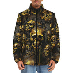 Down-Padded Puffer Jacket Dark Gold Zombie Skulls