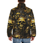 Down-Padded Puffer Jacket Dark Gold Zombie Skulls