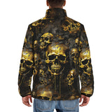 Down-Padded Puffer Jacket Dark Gold Zombie Skulls