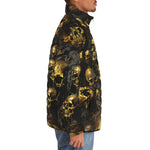 Down-Padded Puffer Jacket Dark Gold Zombie Skulls
