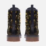 Leather Boots Dark Gold Zombie Skulls