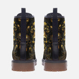 Leather Boots Dark Gold Zombie Skulls