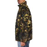 Down-Padded Puffer Jacket Dark Gold Zombie Skulls