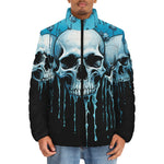 Down-Padded Puffer Jacket Expressionistic Skulls Drips