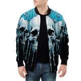 Bomber Jacket Expressionistic Skulls Drips