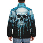 Down-Padded Puffer Jacket Expressionistic Skulls Drips