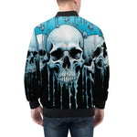 Bomber Jacket Expressionistic Skulls Drips