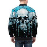 Bomber Jacket Expressionistic Skulls Drips