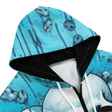 Men's Zip Up Hoodie Expressionistic Skulls Drips