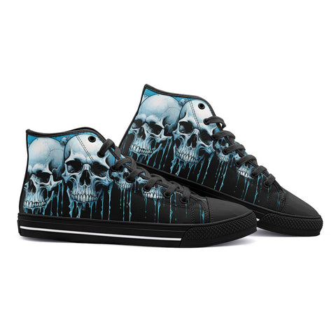 High-Top Canvas Shoes Expressionistic Skulls Drips