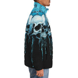 Down-Padded Puffer Jacket Expressionistic Skulls Drips