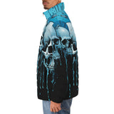 Down-Padded Puffer Jacket Expressionistic Skulls Drips