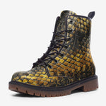 Leather Boots Golden Snake Scales