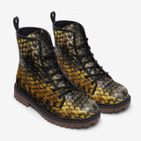 Leather Boots Golden Snake Scales