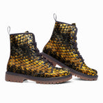 Leather Boots Golden Snake Scales