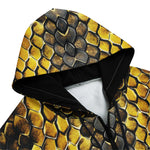 Men's Zip Up Hoodie Golden Snake Scales