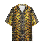 Hawaiian Shirt Golden Snake Scales