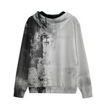 Men's Zip Up Hoodie Black and White Abstraction