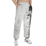 Men's Sweatpants Black and White Abstraction