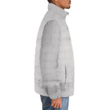 Down-Padded Puffer Jacket Black and White Abstraction