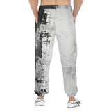 Men's Sweatpants Black and White Abstraction