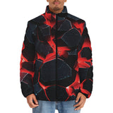 Down-Padded Puffer Jacket Black Rocks in Red Flames