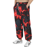 Men's Sweatpants Black Rocks in Red Flames