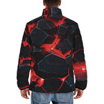 Down-Padded Puffer Jacket Black Rocks in Red Flames