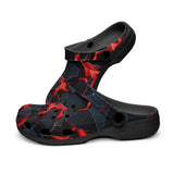 Classic Clogs Black Rocks in Red Flames