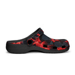 Classic Clogs Black Rocks in Red Flames