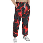 Men's Sweatpants Black Rocks in Red Flames