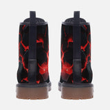 Leather Boots Black Rocks in Red Flames