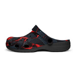 Classic Clogs Black Rocks in Red Flames